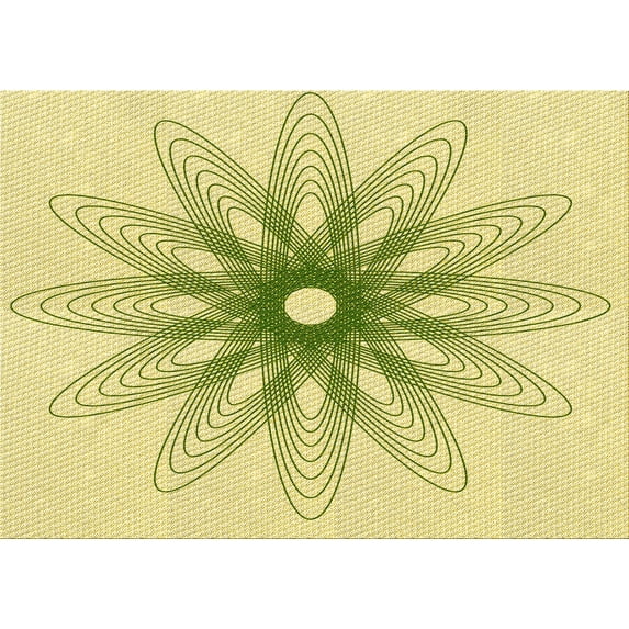 Ahgly Company Indoor Rectangle Patterned Acid Green Area Rugs, 7' x 9'