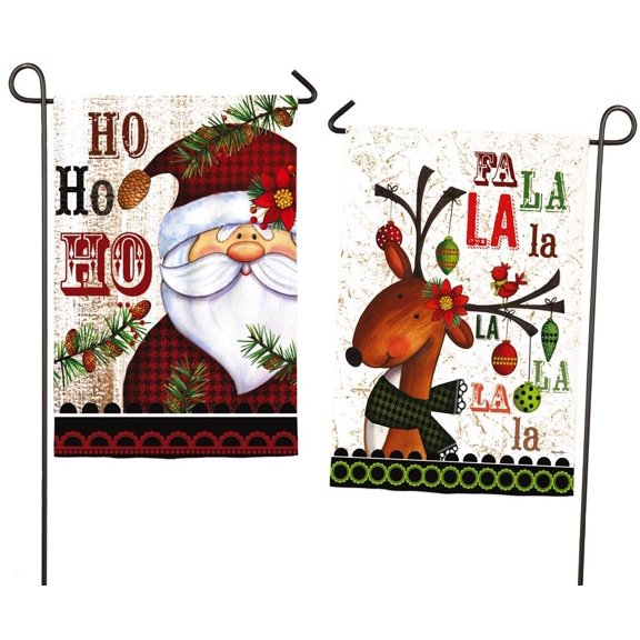 Evergreen Flag  Ho Ho Ho  Garden Suede Flag