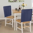 thumbnail image 5 of Pure Dark Blue Chair Back Covers, Removable Chair Covers for Dining Chairs Set of 4, Washable Chairs Slipcovers Back Seat Protector for Wedding Party 19"x20", 5 of 9