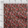 thumbnail image 2 of oneOone Georgette Viscose Red Fabric Tropical Leaf Sewing Material Print Fabric By The Yard 42 Inch Wide, 2 of 5