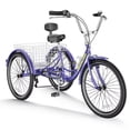 thumbnail image 4 of MOPHOTO 20"/24"/26" Tricycle for Adults Seniors with Big Basket, 7 Speed Low-Step Through Frame 3 Wheel Bikes Suitable for Women, Men for Cycling, Shopping, Exercise, Support up to 350 LBS, 4 of 9