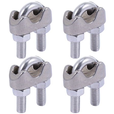 Zehuanyu 12 Pcs Stainless Steel Cable Clip Saddle Clamp Wire Ropes Accessories Supplies