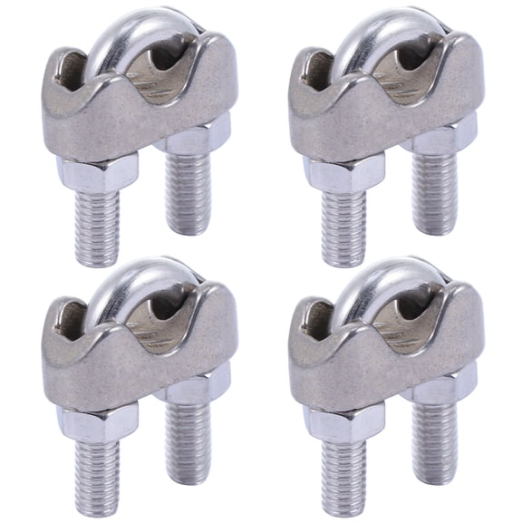 Zehuanyu 12 Pcs Stainless Steel Cable Clip Saddle Clamp Wire Ropes Accessories Supplies