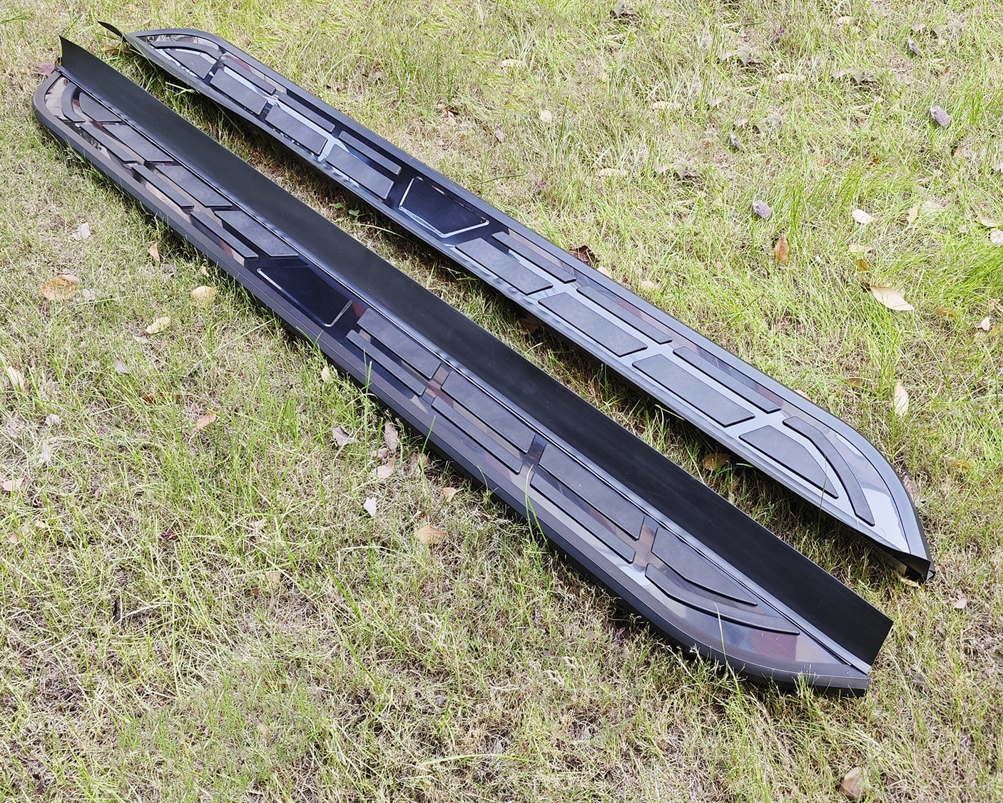 2-Piece Running Boards For Lincoln Aviator 2020-2025 - Aluminum All Black Side Steps Nerf Bars With Brackets