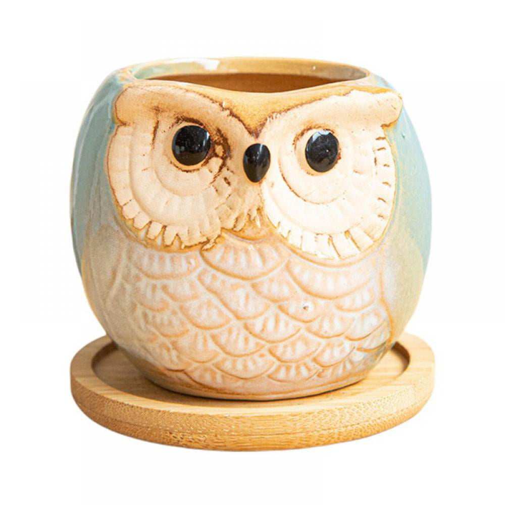 Details about   Ceramic Owl Shape Succulent Flower Pot Home Plant Potted Vase Decoration Gift 