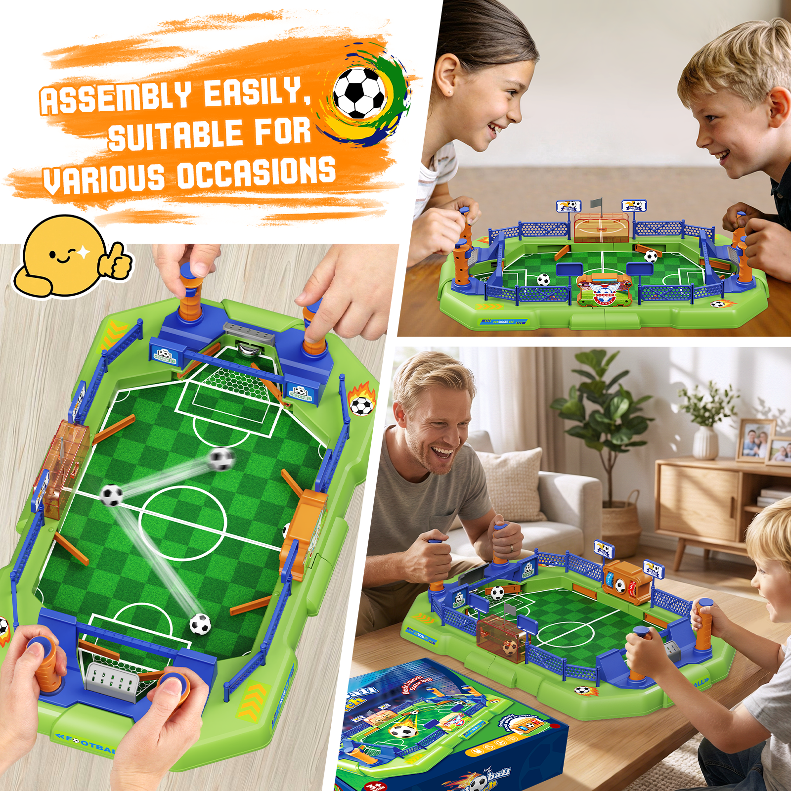 Aliex Mini Foosball Table Game for Kids – Soccer Board Game, Portable Tabletop Pinball Interactive Sports Game, Educational & Active Toy for Boys Girls Ages 3+