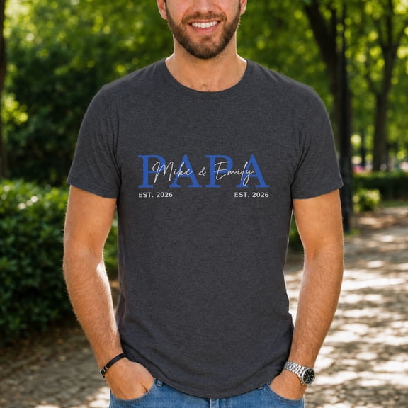 Jollimate Personalized Papa Shirt, Custom Dad Shirt With Name, Gift For New Dad, Dad Birthday Gift