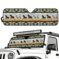 thumbnail image 2 of Psesaysky Aztec Tribal Horse Windshield Sun Shade, Cute Shade Heat Shield Foldable, Block UV Rays, 52.95x16.14 inch, Compatible with Car SUV Off-road Vehicle, 2 of 7