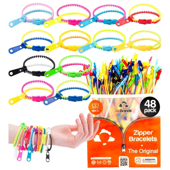 Pulseras con cremallera UpBrands Friendship de Fidget Toys, juego de 48