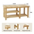 thumbnail image 2 of Ecomex 33.6" Bamboo Shoe Rack Bench, 3-Tier Shoe Organizer for Entryway Hallway - Nature, 2 of 7