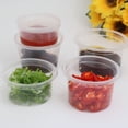 thumbnail image 5 of Monstrate 50 piezas de vasos de porción con tapas, recipientes de plástico transparente desechables, decoración resistente al calor, cajas de Mostrada, 5 of 5