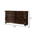 thumbnail image 5 of 66.75 Inches 11 Drawer Dresser with Carved Details Brown, 5 of 6