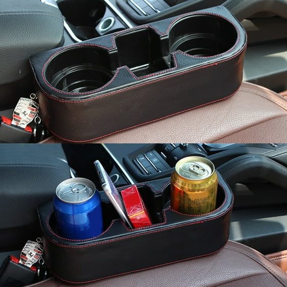 Car Seat Seam Wedge Cup Holder Food Drink Bottle In Gap Leather Mount Stand Storage Box Organizer
