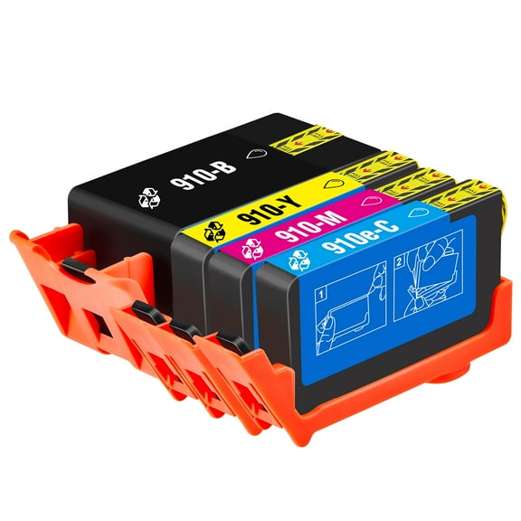 910XL Combo Pack Ink Cartridges Compatible for OfficeJet Pro 8020 8025 8028 8035 8030 8010 8015 8018 8022 Printer(4 Pack)