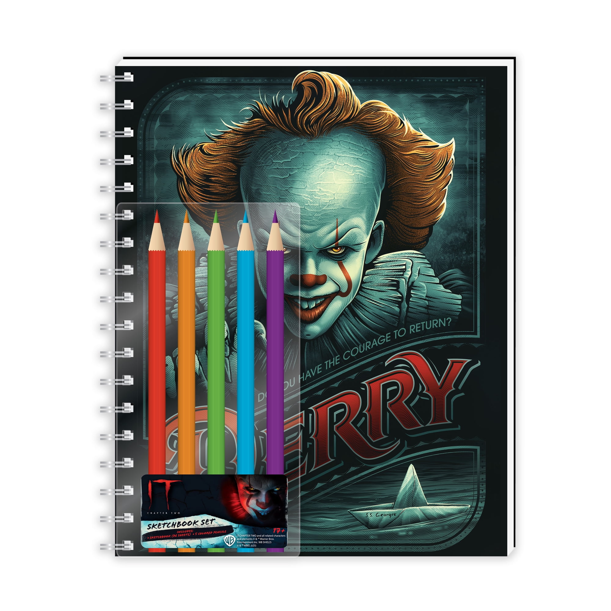 Stephen King's It Horror Sketch Book with 5 Colored Pencils