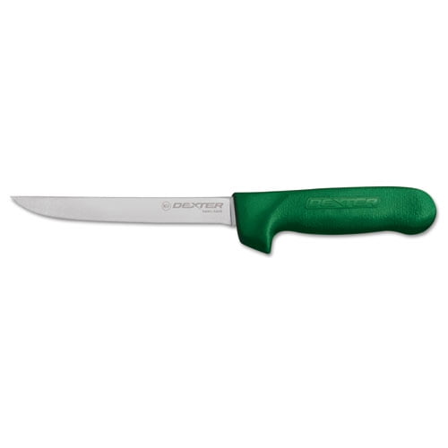 DEXTER Cook's Boning Knife 6 in. Narrow High-Carbon Steel with Green Handle 01563G