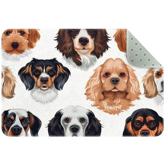 Small Puppy Dogs Entryway Rug, 2x3 Area Rug Indoor Door Mat Non-slip Washable Floor Carpet Rug for Bedroom Office Dining Room Bathroom