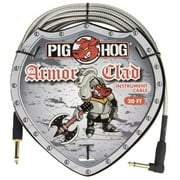 PIG HOG "ARMOR CLAD" INSTRUMENT CABLE, 20FT RIGHT ANGLE