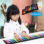 Miximx Roll Up Piano Keyboard Portable for Educational Kids Beginner with Sustain Pedal - Electronic Product for Gifts Roll Up Piano A-A#902