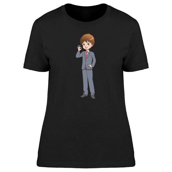 Cool Kawaii Man Ok Sign Tee Women's -Image by Shutterstock