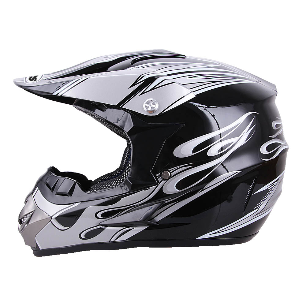 Oumurs DOT Motocross Motorcycle Helmet Open Face Off-road Dirt Bike ATV Helmet Unisex Adult Black M L XL XXL
