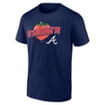 thumbnail image 2 of Men's  Navy Atlanta Braves Peach T-Shirt, 2 of 3