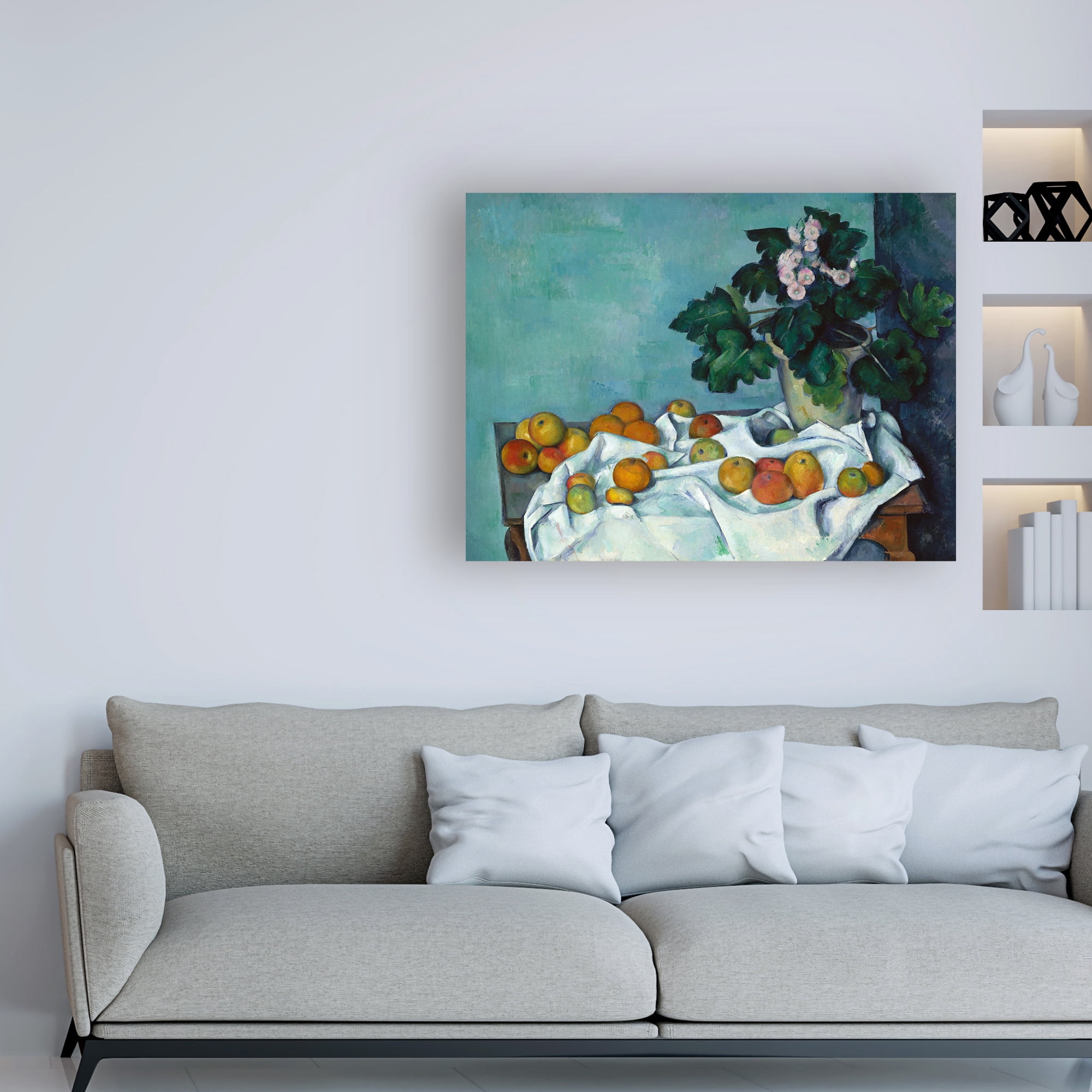 Trademark Fine Art 'Still Life with Apples and a Pot of Primroses' Canvas Art by Paul Czann