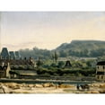 thumbnail image 2 of Hippolyte-Benjamin Adam 18x15 Black Ornate Wood Framed Double Matted Museum Art Print Titled - View of Saint-Louis Hospital and Buttes-Chaumont (1830), 2 of 5