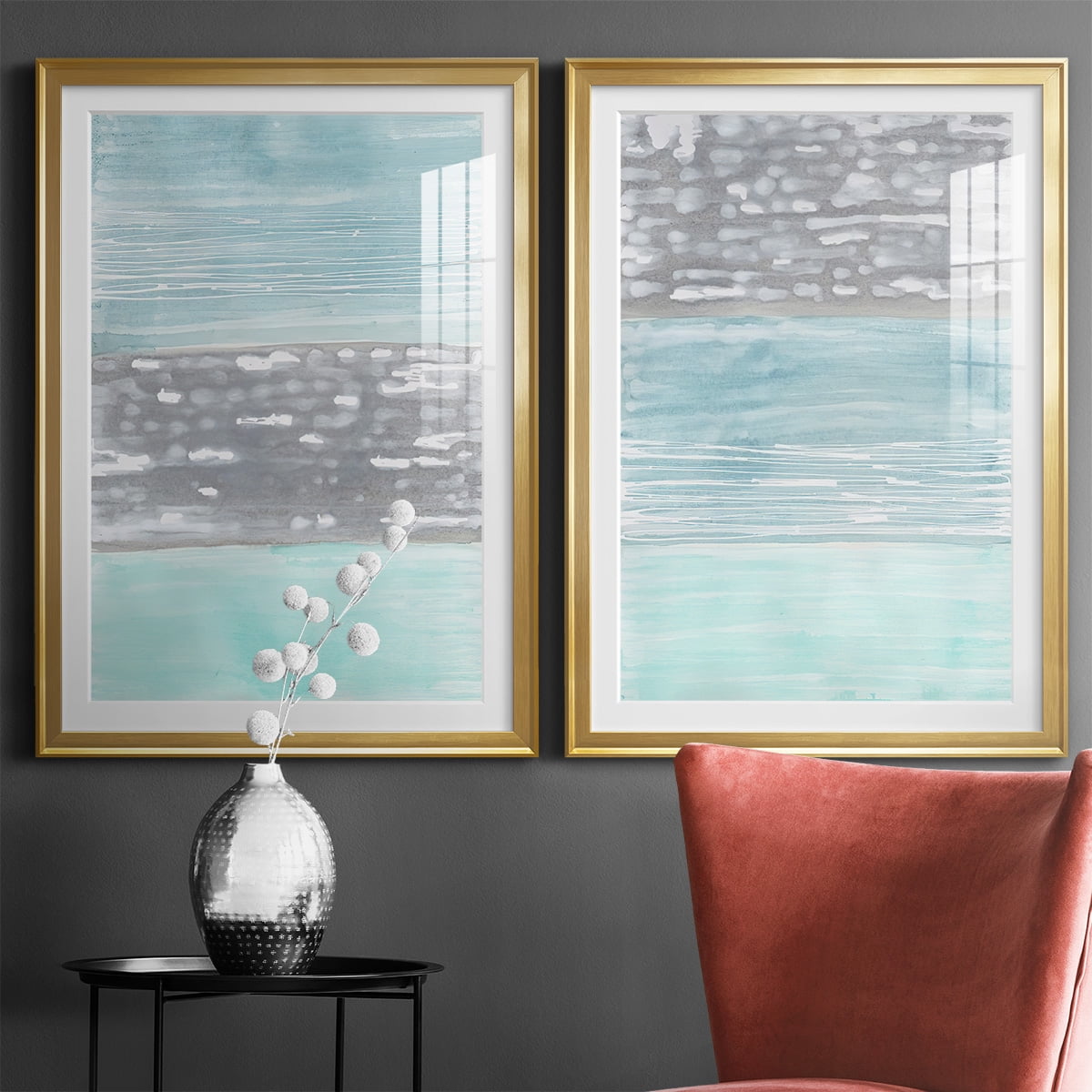 Wexford Home Hydrusphere I Premium Framed Print, 30.5" x 42.5" - Ready to Hang, Gold (Set of 2)