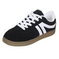 thumbnail image 6 of Tennis Shoes Womens Lace up Retro Classic Trainers Skate Shoes Fashion Suede Color Block Sneakers Nonslip Flat Walking Shoes Black Size 7.5, 6 of 7