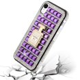 thumbnail image 3 of For Apple Iphone Xr Ornament Bling Diamond Shiny Crystal Case Cover - Perfume Bottle On Dark Purple, 3 of 4