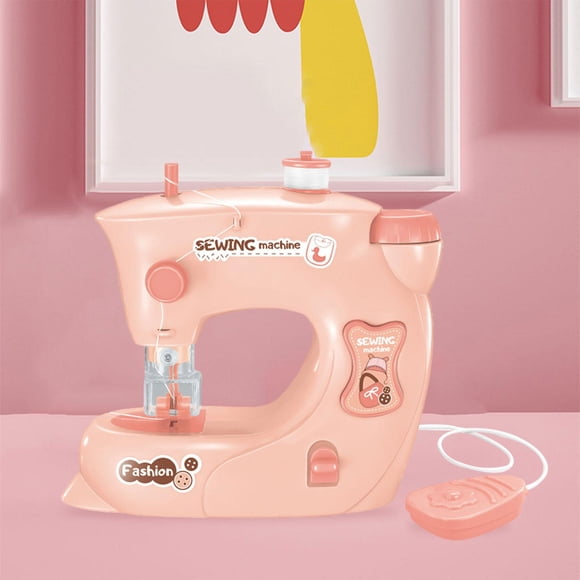 Mini para niño juguetes de desarrollo, electrodoméstico educativo interesante bricolaje eléctrico, para juegos de simulación, Rosa CUTICAT maquina de coser electrica