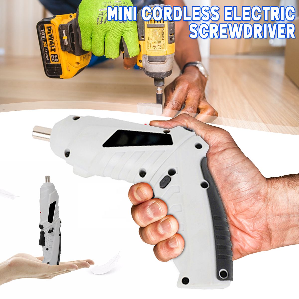 Mini Cordless Electric Screwdriver 1300mAh 250r/min USB Rechargeable