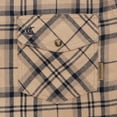 thumbnail image 5 of COEVALS CLUB Men's Flannel Western Pearl Snap Corduroy Lined Plaid Work Long Sleeve Shirts 05 Khaki Navy X-Large, 5 of 7