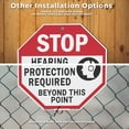 thumbnail image 6 of Stop Hearing Protection Required Beyond This Point (10 Pack) 10 inch X 10 inch Octagon Plastic Signs with Aluminum Mounting Stakes Weather Resistant UV Protected for Workplace Made in the USA, 6 of 8