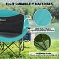 thumbnail image 4 of Outsunny Double Camping Chair for Adults, Padded Folding Camp Chair with Armrests, Cup Holders, Green, 4 of 9