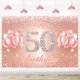 thumbnail image 1 of Fondo De Cartel De Feliz Cumpleaños Número 50 - 50 Suministros De Decoración Para Fiesta De Cumpleaños Para Mujeres O Hombres - Oro Rosa 4 X 6 Pies, 1 of 5