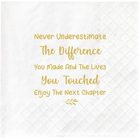 20pcs Going Away Party Supplies Favors Gifts Decorations - Retirement & New Job Napkins for Coworker, Boss, Leader, Friends (5 x 5 In) 5"x5"