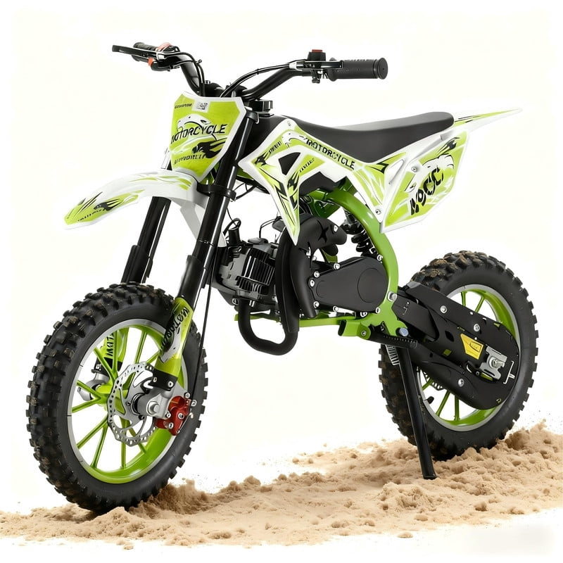49cc Kids Dirt Bike, Upgrade Gas Dirtbike Off Road Mini Motorcycle Gas Power Motocross Vehicles, Children Pocket Motorbike with Dual Disc Brakes, Ideal Gift for 8-16 Boys Girls, Loading 220LBS
