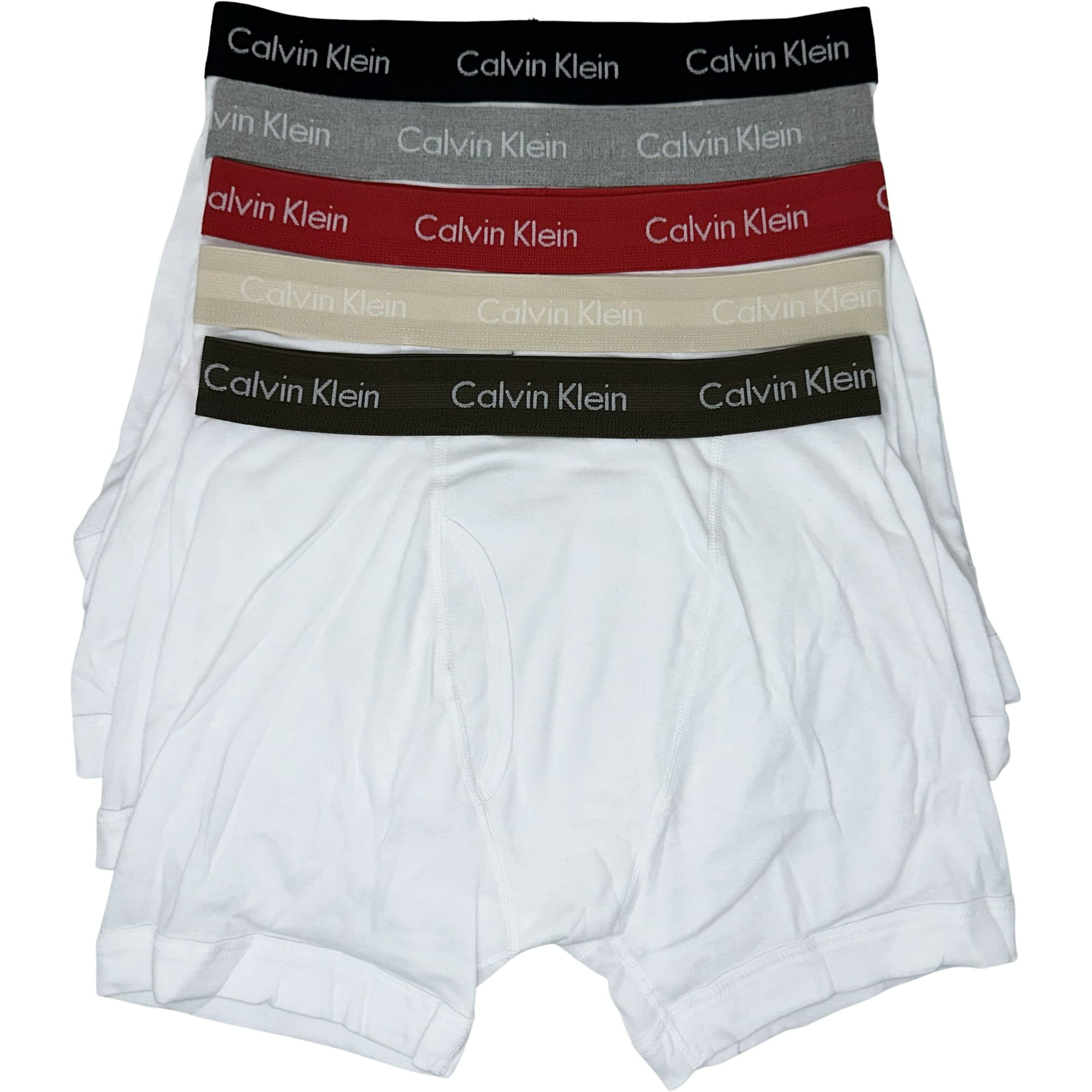Calvin Klein Men's Cotton Classics 5-Pack Boxer Brief (White Bodies W/  Black, Grey Heather, Exact, Tapioca, Olive, Large) | Walmart Canada
