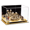 thumbnail image 1 of Versatile Acrylic Display Case - Medium Rectangle Box with Mirror, Yellow Risers and Wood Base 12" x 8.25" x 8" (A004-YR), 1 of 2