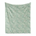 thumbnail image 1 of Marine Soft Flannel Fleece Throw Blanket, Hand-Drawn Fish Seaweeds Seahorse Algae Tropical Sea Life Design, Cozy Plush for Indoor and Outdoor Use, 50" x 60", Baby Blue and White, by Ambesonne, 1 of 6