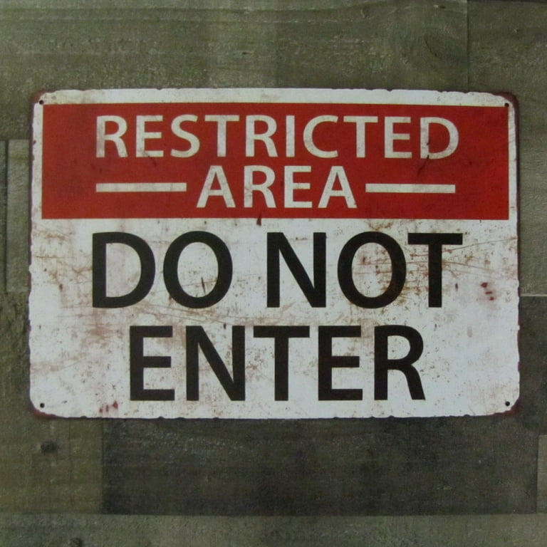 TreasureGurus Do Not Enter Restricted Area Vintage Metal Signs