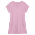 thumbnail image 6 of TGSLY Women's V Neck Tunic Tops Dressy Casual Short Sleeve Solid Color Shirts Relaxed A-Line Fit Curved Hem Blouses with Side Pockets XXXXL, 6 of 7