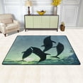 thumbnail image 2 of SKYSONIC 72x48in Summer Dolphin Silhouette Area Rug, Underwater World Non-Slip Floor Carpet for Indoor Living Dining Room and Bedroom Area, 2 of 7