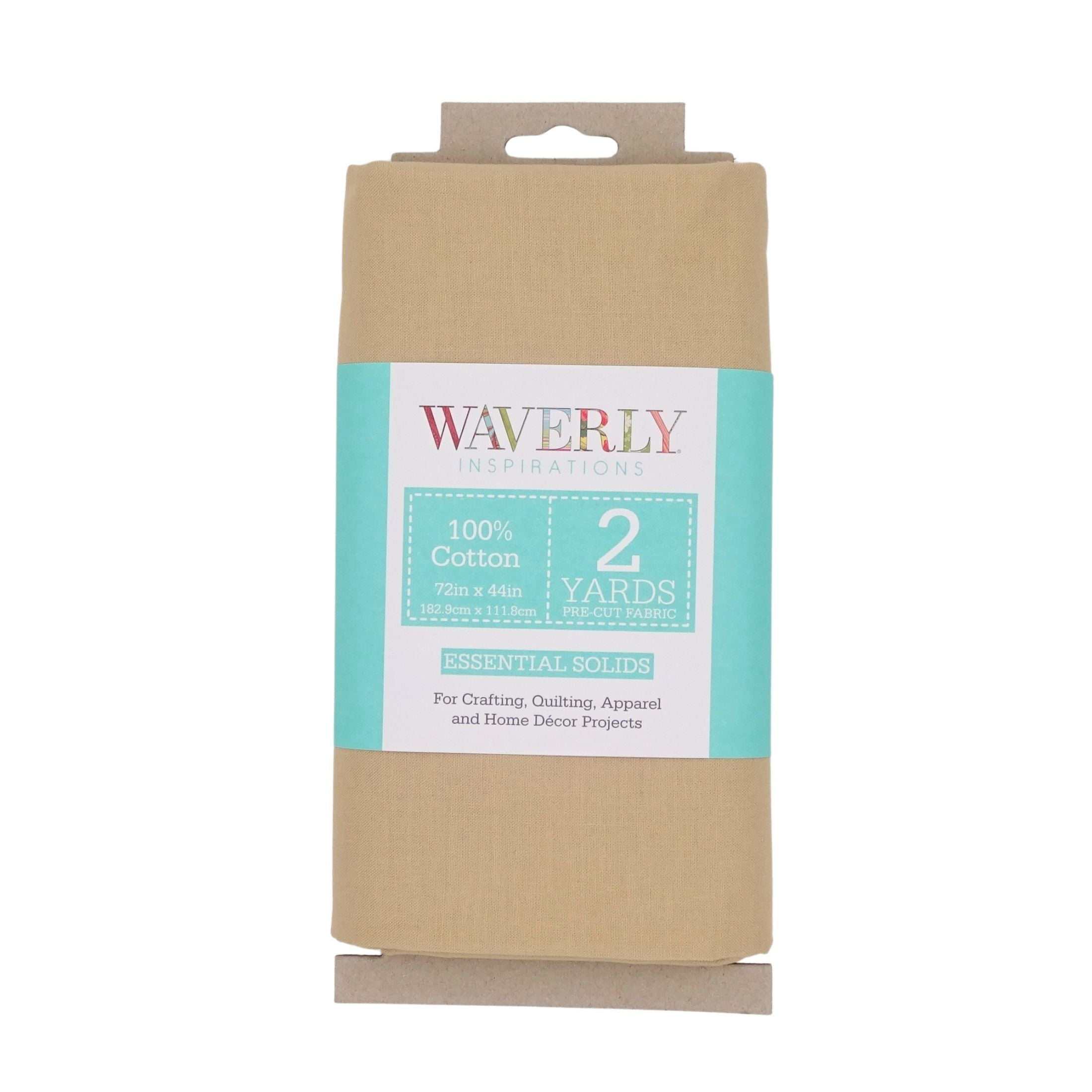(2 pack) Waverly Inspirations 2 Yard Cut 100% Cotton Solid Fabric, Tan, 44" Wide for Quilting & Sewing