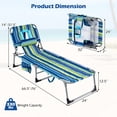 thumbnail image 3 of Gymax 2PCS Tanning Chair w/ Face & Arm Holes Folding Chaise Lounge Beach Chair w/ Adjustable Backrest Blue & Green, 3 of 10