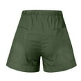 thumbnail image 6 of TRUBKH shorts for women athletic shorts for women linen shorts womens shorts casual bermuda shorts for women Summer Large Size Elastic Decorative Buttons Pocket Casual Shorts Green 3XL, 6 of 6