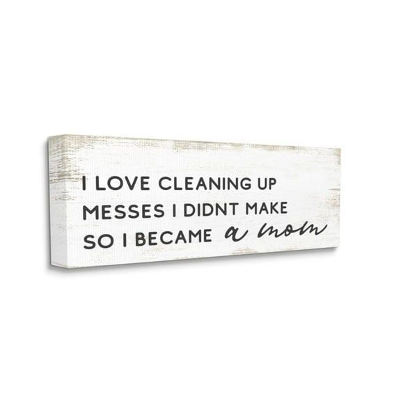 Stupell Industries Funny Became A Mom Phrase Charming Family Design Design by Daphne Polselli, 10" x 24"