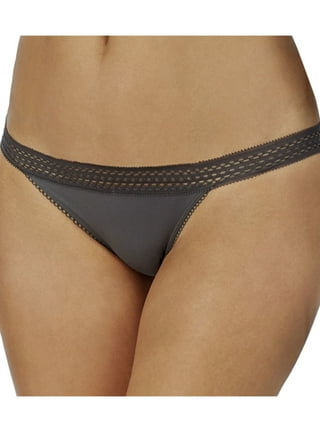 DKNY Womens Seamless Litewear Solid Thong Underwear Panty DK5016 Gray XL NEW